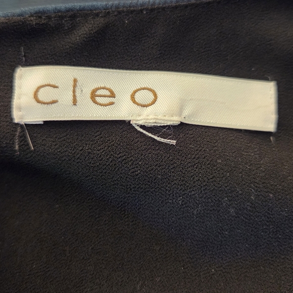 Cleo Blue and Green Plaid Blouse Keyhole Front And Sheer Sleeves With Cufffs Lrg - Picture 5 of 7